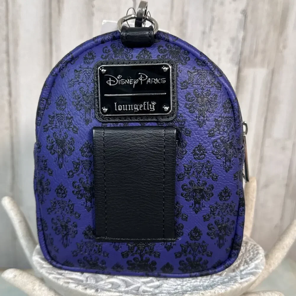 Disney Parks Loungefly Haunted Mansion Wallpaper Mini Backpack Style Wristlet